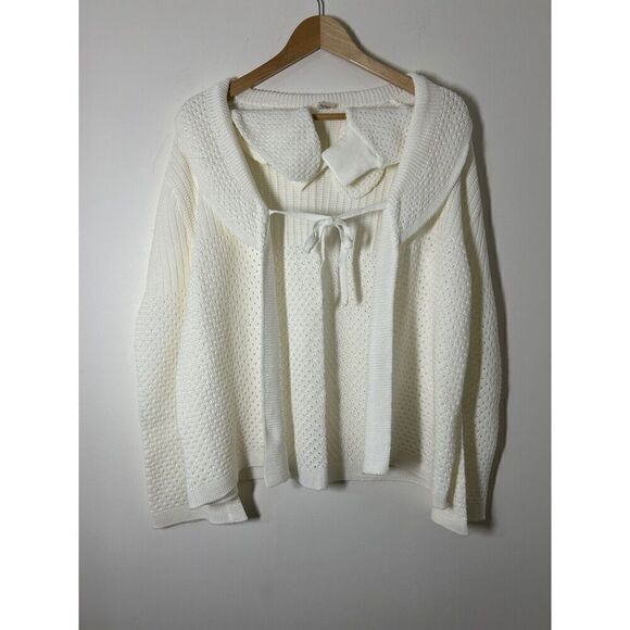 Ada Lingerie Vintage Cardigan Sweater Ivory and Matching Booties Made In Italy - Picture 1 of 5